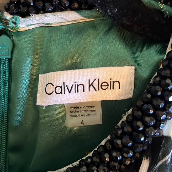 Calvin Klein metallic embroidered Floral print maxi dress - Picture 5 of 9